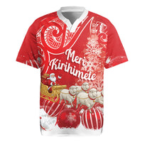 New Zealand Christmas In July Personalised Rugby Jersey Funny Santa Sheep Meri Kirihimete Red LT14 Red - Polynesian Pride