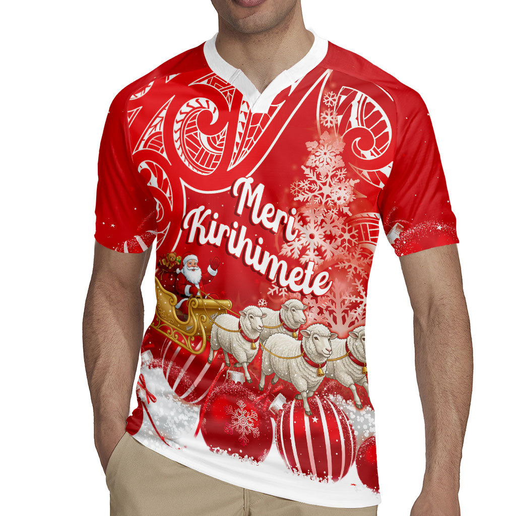 New Zealand Christmas In July Personalised Rugby Jersey Funny Santa Sheep Meri Kirihimete Red LT14 - Polynesian Pride