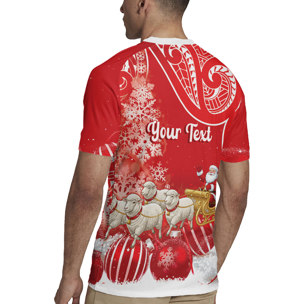 New Zealand Christmas In July Personalised Rugby Jersey Funny Santa Sheep Meri Kirihimete Red LT14 - Polynesian Pride
