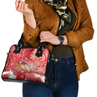 New Zealand Christmas In July Shoulder Handbag Funny Santa Sheep Meri Kirihimete Red