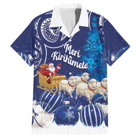New Zealand Christmas In July Personalised Family Matching Puletasi and Hawaiian Shirt Funny Santa Sheep Meri Kirihimete Blue LT14 Dad's Shirt - Short Sleeve Blue - Polynesian Pride