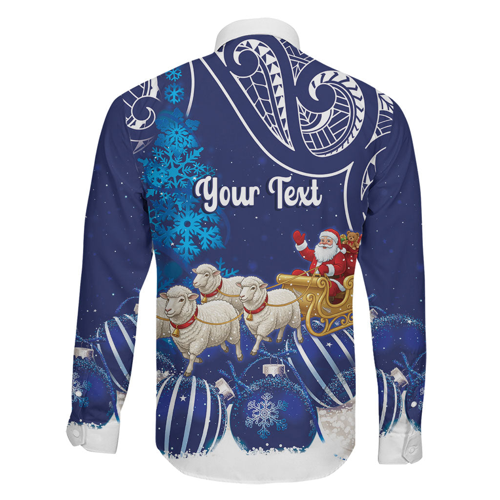New Zealand Christmas In July Personalised Family Matching Summer Maxi Dress and Hawaiian Shirt Funny Santa Sheep Meri Kirihimete Blue LT14 - Polynesian Pride