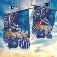 New Zealand Christmas In July Garden Flag Funny Santa Sheep Meri Kirihimete Blue LT14 - Polynesian Pride