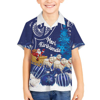 New Zealand Christmas In July Personalised Hawaiian Shirt Funny Santa Sheep Meri Kirihimete Blue LT14 - Polynesian Pride