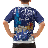 New Zealand Christmas In July Personalised Hawaiian Shirt Funny Santa Sheep Meri Kirihimete Blue LT14 - Polynesian Pride