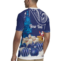 New Zealand Christmas In July Personalised Rugby Jersey Funny Santa Sheep Meri Kirihimete Blue LT14 - Polynesian Pride