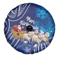 New Zealand Christmas In July Spare Tire Cover Funny Santa Sheep Meri Kirihimete Blue LT14 - Polynesian Pride