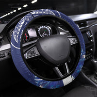 New Zealand Christmas In July Steering Wheel Cover Funny Santa Sheep Meri Kirihimete Blue LT14 Universal Fit Blue - Polynesian Pride