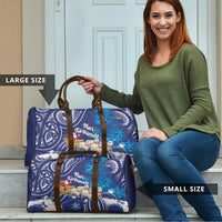 New Zealand Christmas In July Travel Bag Funny Santa Sheep Meri Kirihimete Blue LT14 - Polynesian Pride