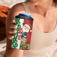 Meri Kirihimete New Zealand Personalised 4 in 1 Can Cooler Tumbler Cute Santa NZ Animals and Pohutukawa LT14 - Polynesian Pride