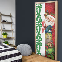 Meri Kirihimete New Zealand Personalised Door Cover Cute Santa NZ Animals and Pohutukawa LT14 - Polynesian Pride