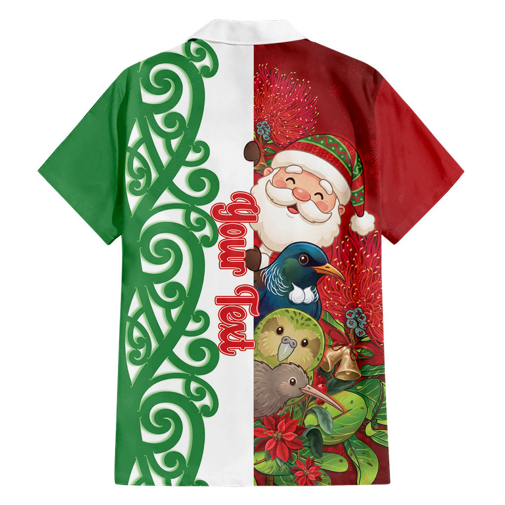 Meri Kirihimete New Zealand Personalised Hawaiian Shirt Cute Santa NZ Animals and Pohutukawa LT14 - Polynesian Pride