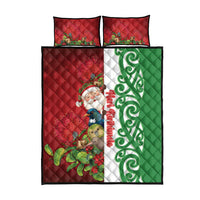 Meri Kirihimete New Zealand Quilt Bed Set Cute Santa NZ Animals and Pohutukawa