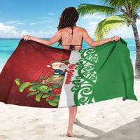 Meri Kirihimete New Zealand Sarong Cute Santa NZ Animals and Pohutukawa
