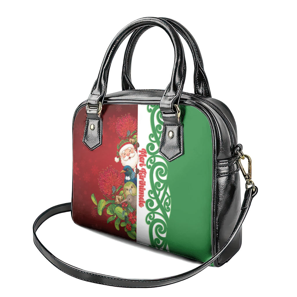 Meri Kirihimete New Zealand Shoulder Handbag Cute Santa NZ Animals and Pohutukawa