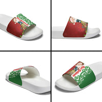 Meri Kirihimete New Zealand Slide Sandals Cute Santa NZ Animals and Pohutukawa