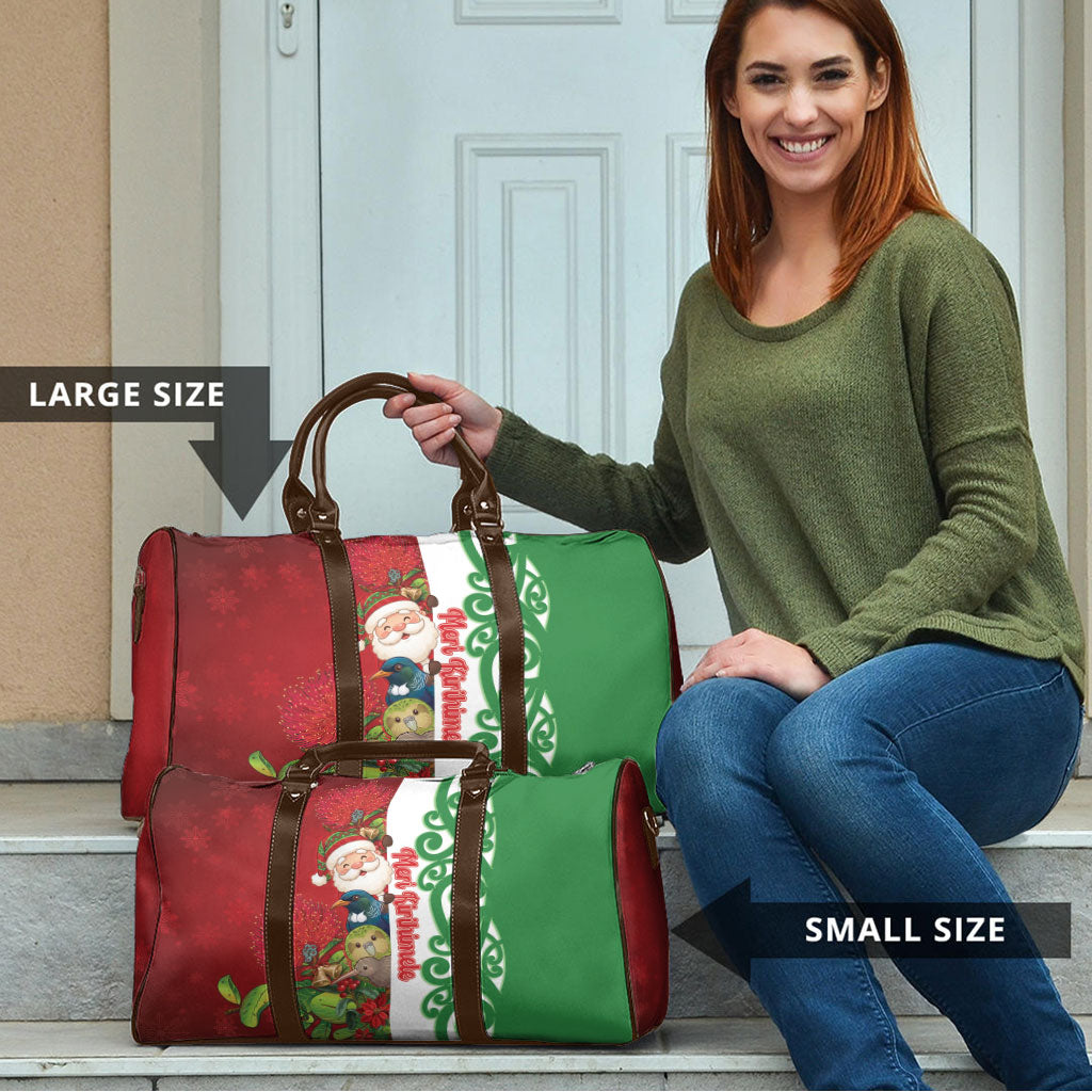 Meri Kirihimete New Zealand Travel Bag Cute Santa NZ Animals and Pohutukawa LT14 - Polynesian Pride