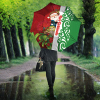 Meri Kirihimete New Zealand Umbrella Cute Santa NZ Animals and Pohutukawa