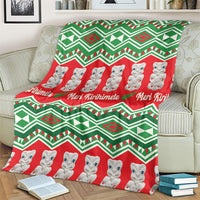 New Zealand Christmas In July Blanket Meri Kirihimete Hei Tiki Taniko Motifs Seamless LT14 - Polynesian Pride
