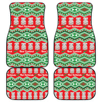 New Zealand Christmas In July Car Mats Meri Kirihimete Hei Tiki Taniko Motifs Seamless LT14 - Polynesian Pride
