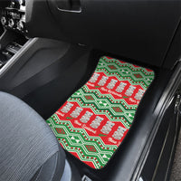 New Zealand Christmas In July Car Mats Meri Kirihimete Hei Tiki Taniko Motifs Seamless LT14 - Polynesian Pride