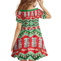 New Zealand Christmas In July Family Matching Tank Maxi Dress and Hawaiian Shirt Meri Kirihimete Hei Tiki Taniko Motifs Seamless LT14 - Polynesian Pride