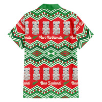 New Zealand Christmas In July Hawaiian Shirt Meri Kirihimete Hei Tiki Taniko Motifs Seamless LT14 - Polynesian Pride