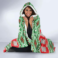 New Zealand Christmas In July Hooded Blanket Meri Kirihimete Hei Tiki Taniko Motifs Seamless LT14 - Polynesian Pride