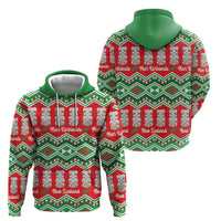 New Zealand Christmas In July Hoodie Meri Kirihimete Hei Tiki Taniko Motifs Seamless LT14 - Polynesian Pride