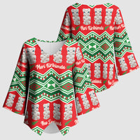 New Zealand Christmas In July Kimono Sleeve Blouse Meri Kirihimete Hei Tiki Taniko Motifs Seamless LT14 - Polynesian Pride