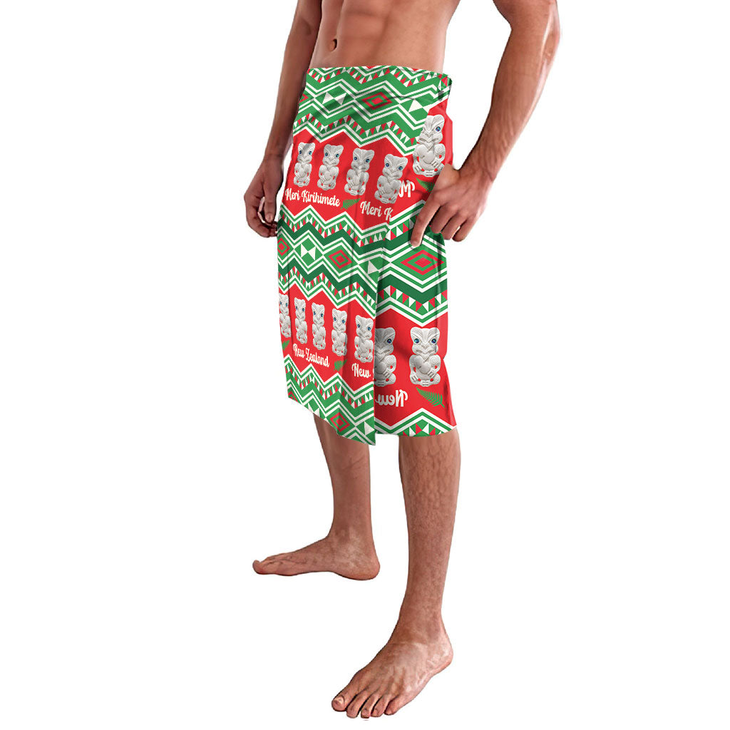 New Zealand Christmas In July Lavalava Meri Kirihimete Hei Tiki Taniko Motifs Seamless LT14 - Polynesian Pride