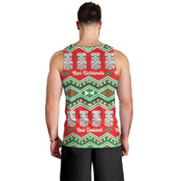 New Zealand Christmas In July Men Tank Top Meri Kirihimete Hei Tiki Taniko Motifs Seamless LT14 - Polynesian Pride