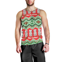 New Zealand Christmas In July Men Tank Top Meri Kirihimete Hei Tiki Taniko Motifs Seamless LT14 - Polynesian Pride