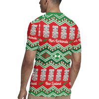 New Zealand Christmas In July Rugby Jersey Meri Kirihimete Hei Tiki Taniko Motifs Seamless LT14 - Polynesian Pride