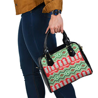 New Zealand Christmas In July Shoulder Handbag Meri Kirihimete Hei Tiki Taniko Motifs Seamless LT14 - Polynesian Pride