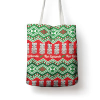 New Zealand Christmas In July Tote Bag Meri Kirihimete Hei Tiki Taniko Motifs Seamless LT14 - Polynesian Pride