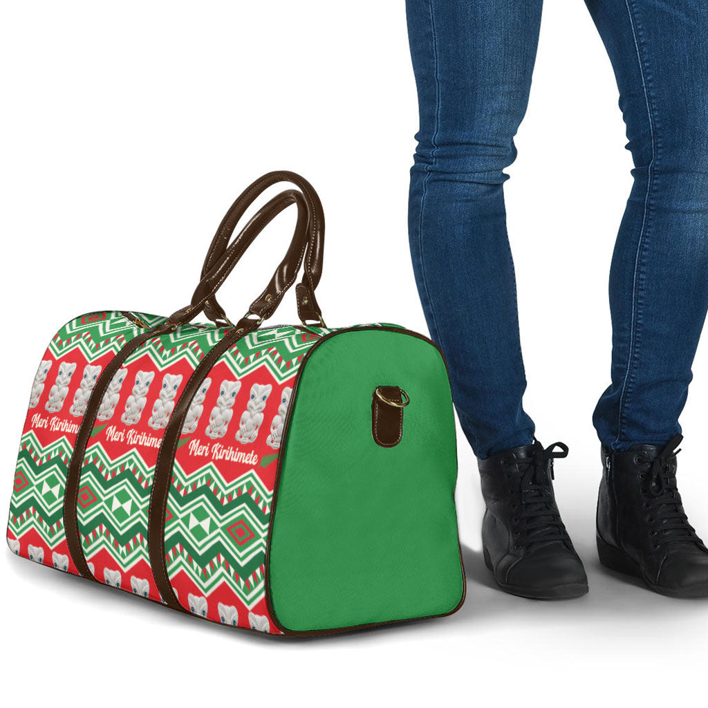New Zealand Christmas In July Travel Bag Meri Kirihimete Hei Tiki Taniko Motifs Seamless LT14 - Polynesian Pride