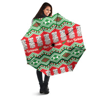 New Zealand Christmas In July Umbrella Meri Kirihimete Hei Tiki Taniko Motifs Seamless LT14 - Polynesian Pride