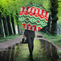 New Zealand Christmas In July Umbrella Meri Kirihimete Hei Tiki Taniko Motifs Seamless LT14 - Polynesian Pride