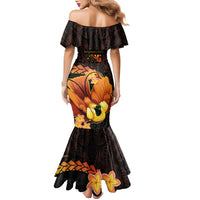 Papua New Guinea Independence Day Family Matching Mermaid Dress and Hawaiian Shirt 50th Anniversary Papua Niu Gini Bird Of Paradise LT14 - Polynesian Pride