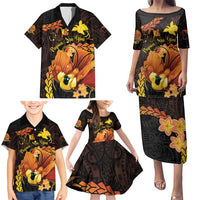 Papua New Guinea Independence Day Family Matching Puletasi and Hawaiian Shirt 50th Anniversary Papua Niu Gini Bird Of Paradise LT14 - Polynesian Pride