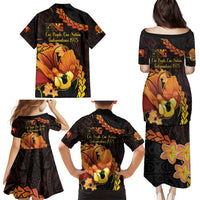 Papua New Guinea Independence Day Family Matching Puletasi and Hawaiian Shirt 50th Anniversary Papua Niu Gini Bird Of Paradise LT14 - Polynesian Pride
