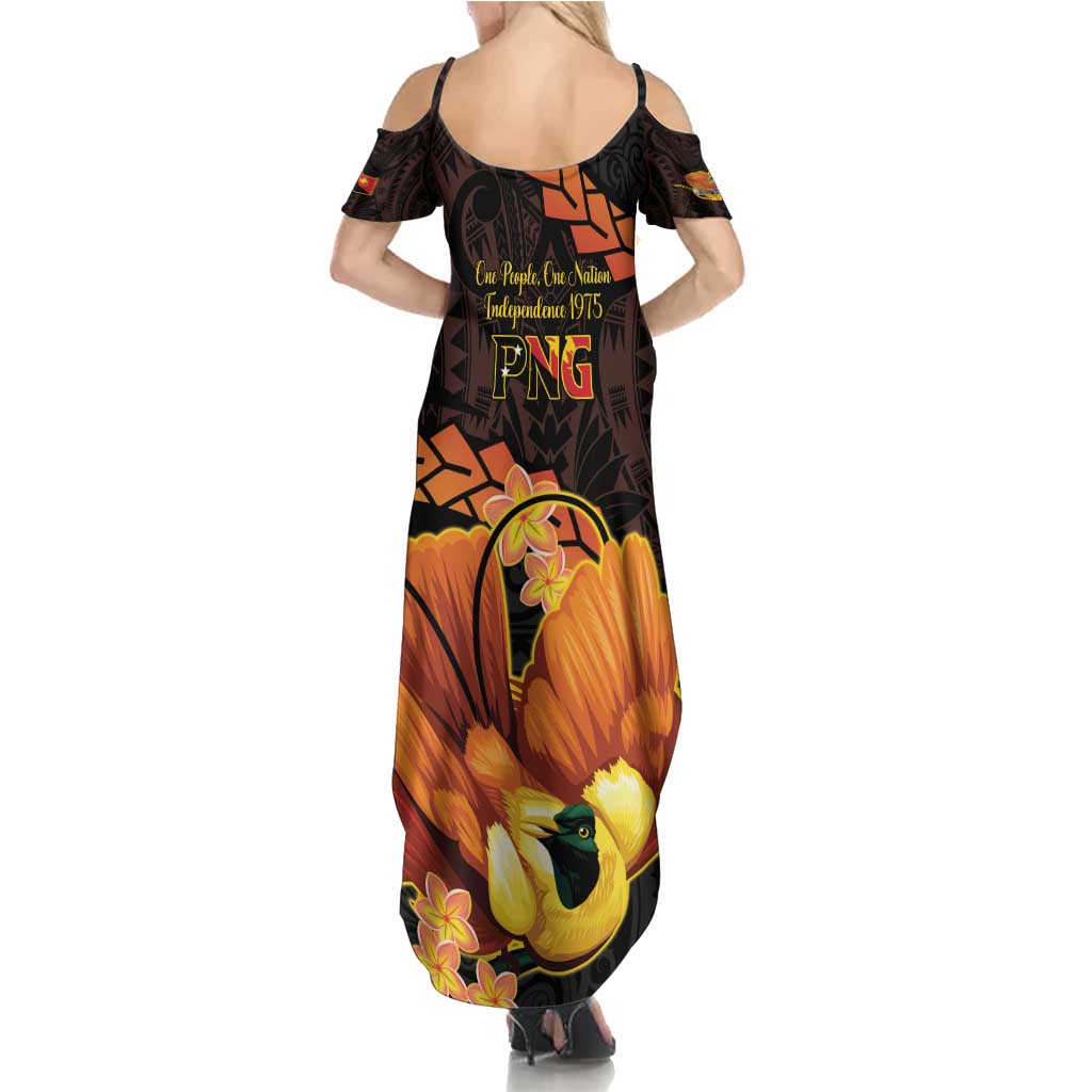 Papua New Guinea Independence Day Family Matching Summer Maxi Dress and Hawaiian Shirt 50th Anniversary Papua Niu Gini Bird Of Paradise LT14 - Polynesian Pride