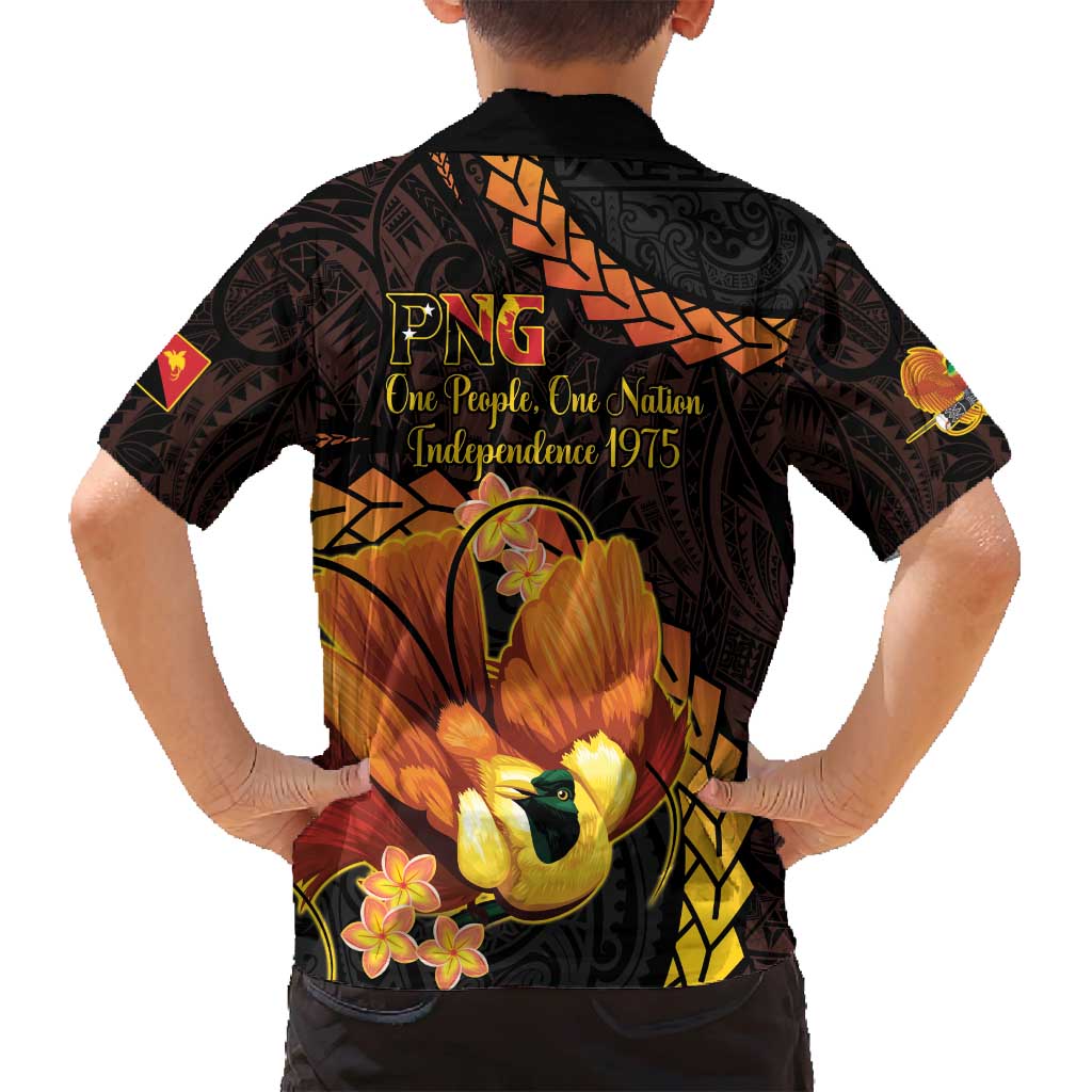 Papua New Guinea Independence Day Family Matching Tank Maxi Dress and Hawaiian Shirt 50th Anniversary Papua Niu Gini Bird Of Paradise LT14 - Polynesian Pride
