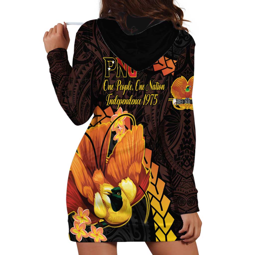 Papua New Guinea Independence Day Hoodie Dress 50th Anniversary Papua Niu Gini Bird Of Paradise LT14 - Polynesian Pride