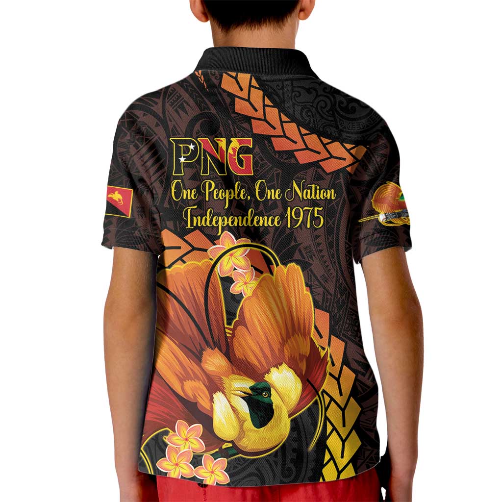 Papua New Guinea Independence Day Kid Polo Shirt 50th Anniversary Papua Niu Gini Bird Of Paradise LT14 - Polynesian Pride