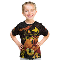 Papua New Guinea Independence Day Kid T Shirt 50th Anniversary Papua Niu Gini Bird Of Paradise LT14 Black - Polynesian Pride