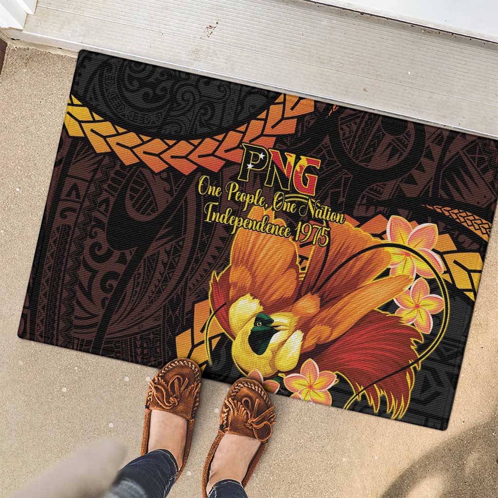 Papua New Guinea Independence Day Rubber Doormat 50th Anniversary Papua Niu Gini Bird Of Paradise LT14