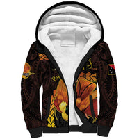Papua New Guinea Independence Day Sherpa Hoodie 50th Anniversary Papua Niu Gini Bird Of Paradise LT14 Unisex Black - Polynesian Pride
