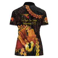 Papua New Guinea Independence Day Women Polo Shirt 50th Anniversary Papua Niu Gini Bird Of Paradise LT14 - Polynesian Pride